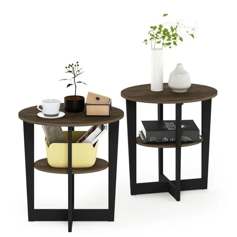 BOXED BOZKO 2 PIECE OVAL SIDE TABLE SET (SET OF 2)
