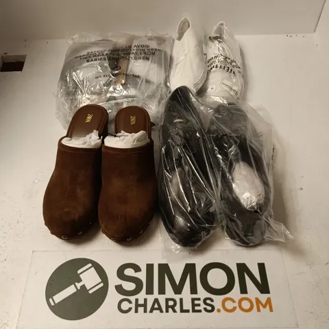 APPROXIMATELY 20 ASSORTED PAIRS OF SHOES AND FOOTWEAR ITEMS IN VARIOUS STYLES AND SIZES TO INCLUDE BRANDS SUCH AS ZARA, REDFISH, M&S, ETC