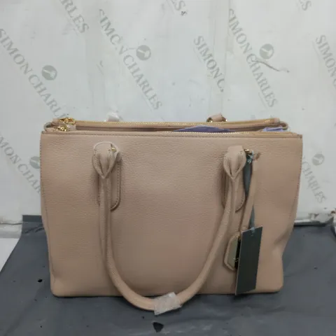 RUTH LAMGSFORD BEIGE FAUX LEATHER HANDBAG