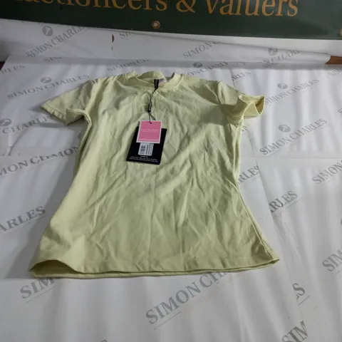 PRETTY LITTLE THING PALE GREEN CONTOUR SCULPT SHORT SLEEVE T SHIRT SIZE 10