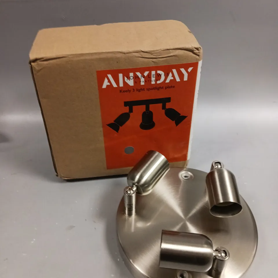 BOXED JOHN LEWIS ANYDAY KEELY 3 LIGHT SPOTLIGHT 