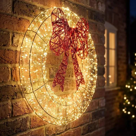 THREE KINGS LIT GALAXY CHRISTMAS WREATH - WARM WHITE - 60CM