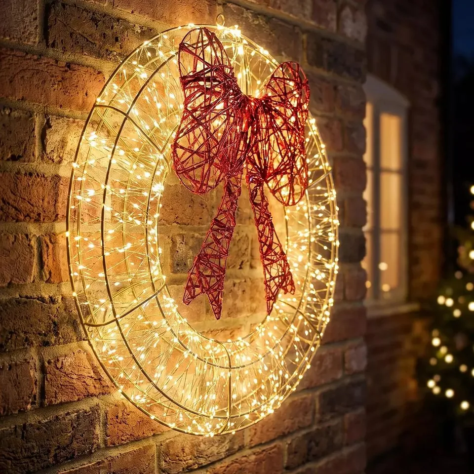 THREE KINGS LIT GALAXY CHRISTMAS WREATH - WARM WHITE - 60CM