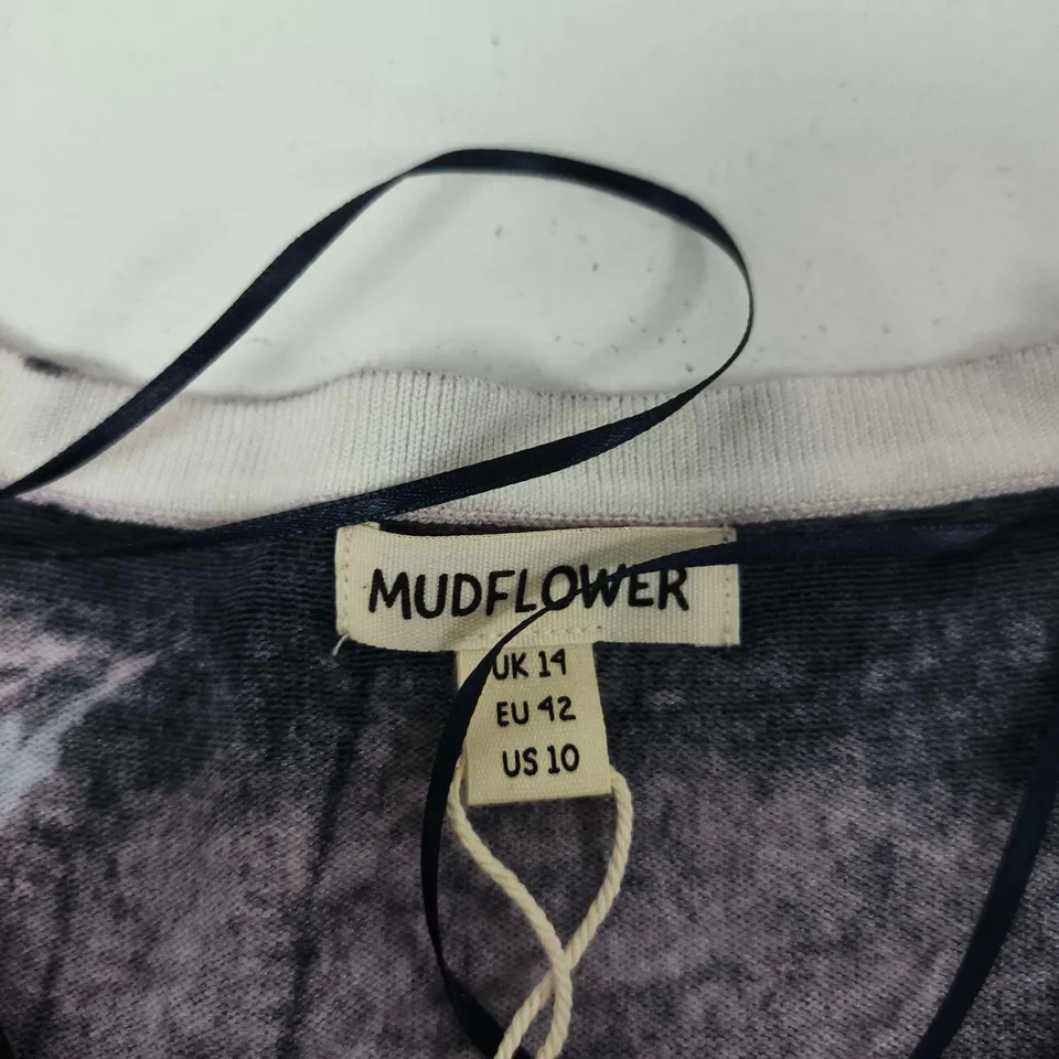 MUDFLOWER NAVY FLORAL KNIT JUMPER – UK 14