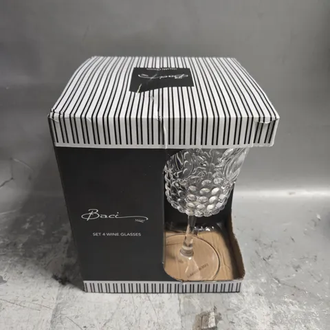 BOXED BACI SET OF 4 WINE GLASSES 