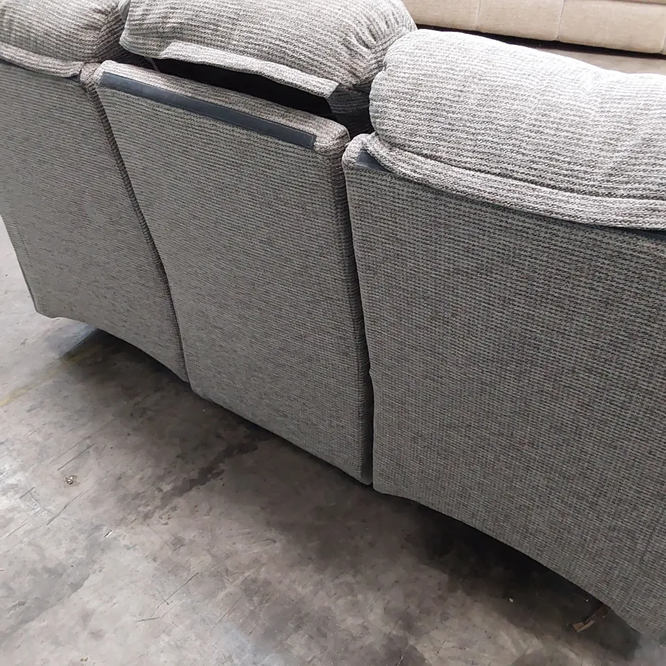 QUALITY BRITISH DESIGNER G PLAN NEWMARKET T POWER RECLINING THREE SEATER SOFA PIXIE SMOKE FABRIC 