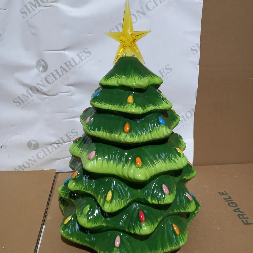 MR CHRISTMAS LIGHT UP NOSTALGIC TREE COOKIE JAR