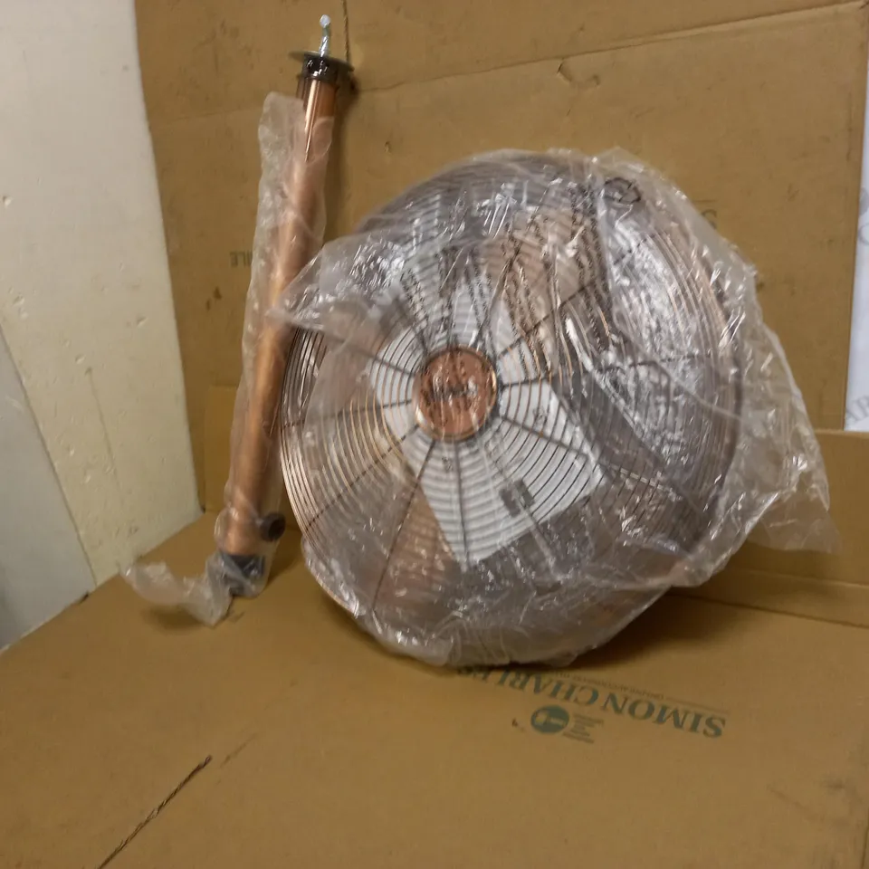 TOWER COPPER METAL PEDESTAL FAN 