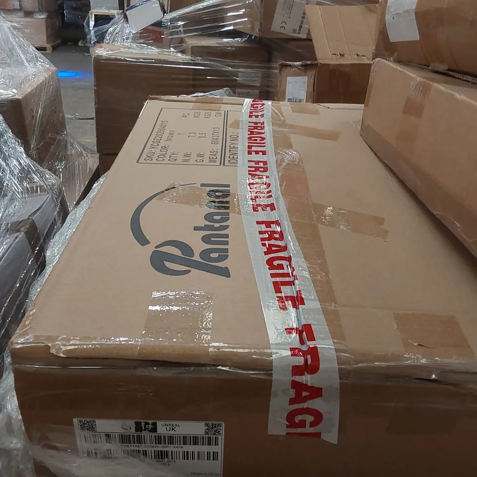 PALLET CONTAINING A VERY LARGE QUANTITY OF PANTANAL FLAT PACK FURNITURE AND OTHER ASSORTED PRODUCTS INCLUDING: BABY PLAY MAT, LED GROW LIGHT ECT