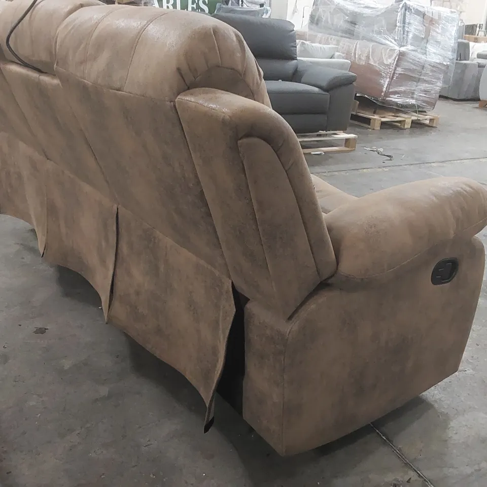 AVERION 3 SEATER FAUX LEATHER MANUAL RECLINING SOFA