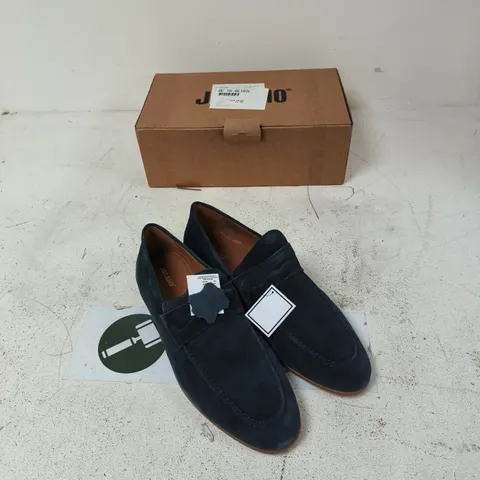 JACOMO MEN'S SUEDE LOAFERS - NAVY BLUE - UK 14