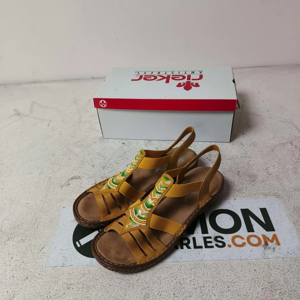 RIEKER WOMEN’S YELLOW SANDALS – UK 6 (EU 39) – ANTISTRESS