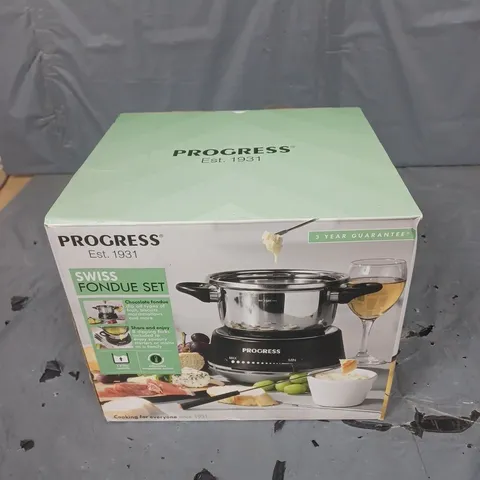BOXED PROGRESS SWISS FONDUE SET 
