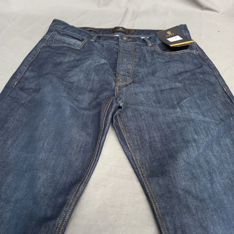 NEXT DARK DENIM STRAIGHT FIT JEANS - W32 32L