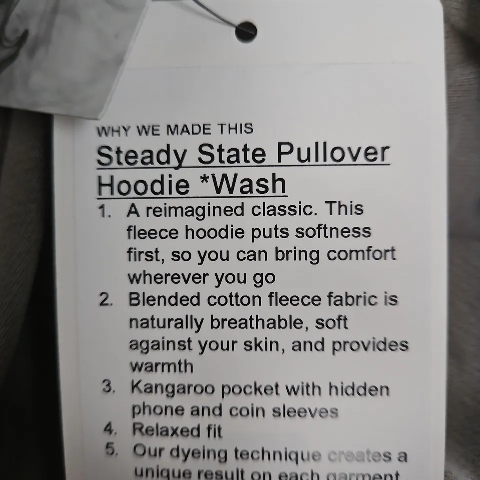 LULULEMON STEADY STATE PULLOVER HOODIE – XXL (GREY)