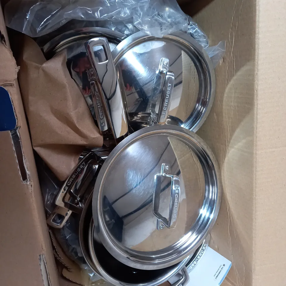 LE CREUSET STAINLESS STEEL COOKWARE SET