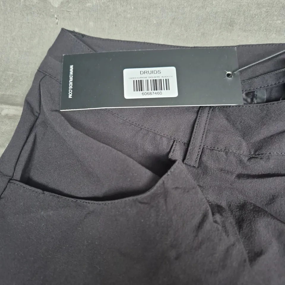 DRUIDS LADIES SUPREME TROUSERS – BLACK, SIZE 14