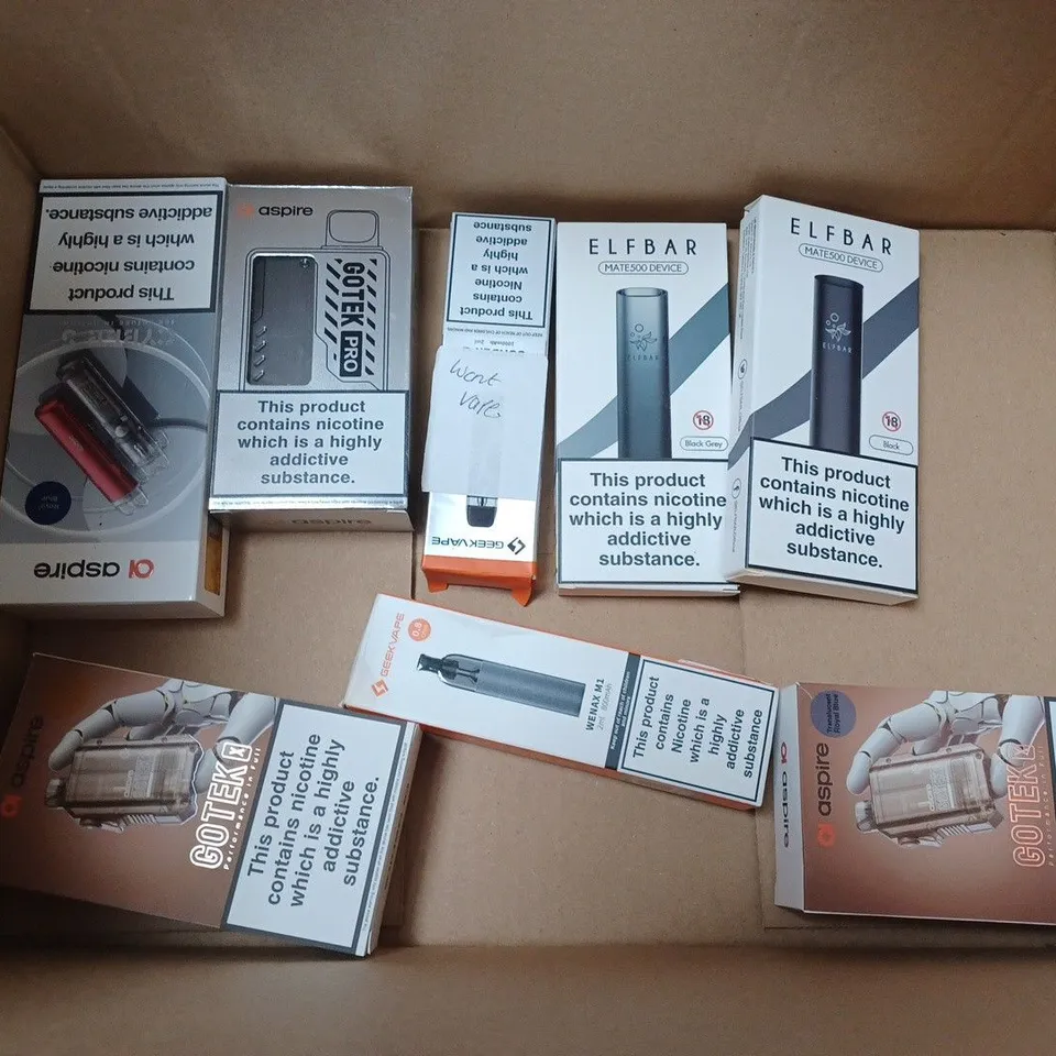 LOT OF 20 ASSORTED E-CIGS TO INCLUDE ASPIRE, VAPORESSO AND GEEKVAPE