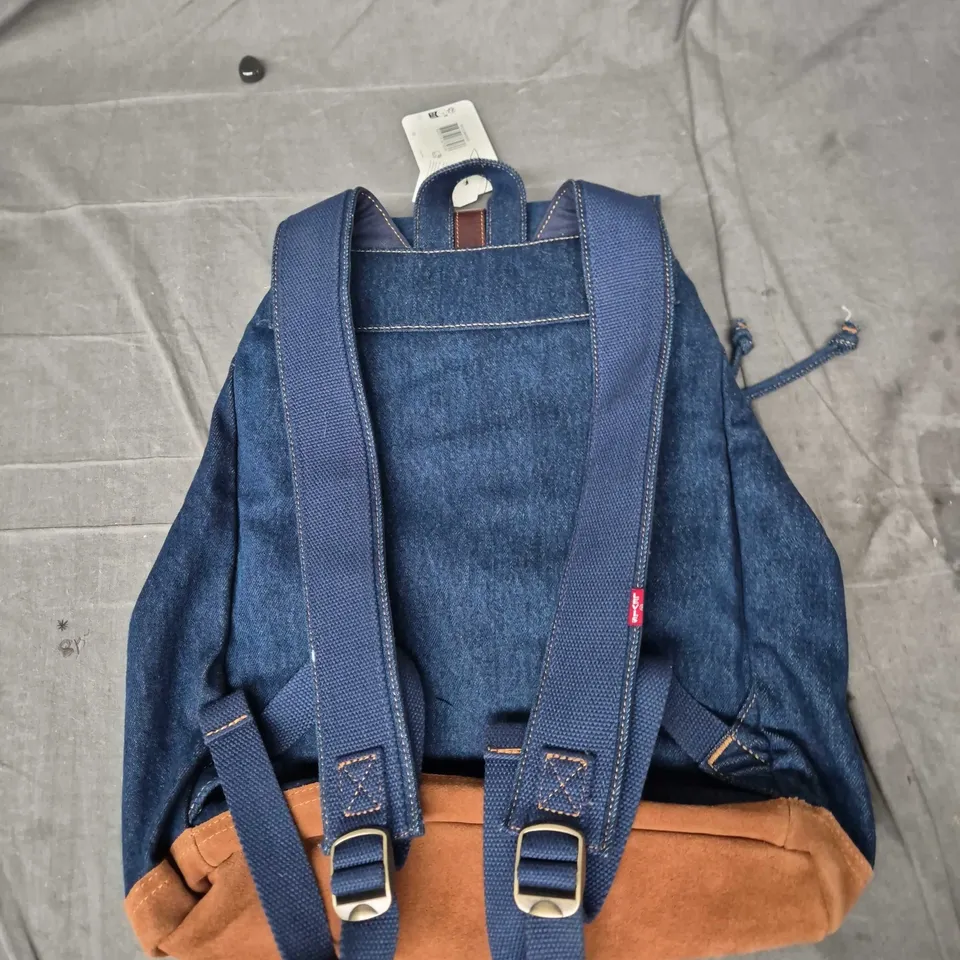 Levi's Denim Backpack – Blue with Brown Suede Base