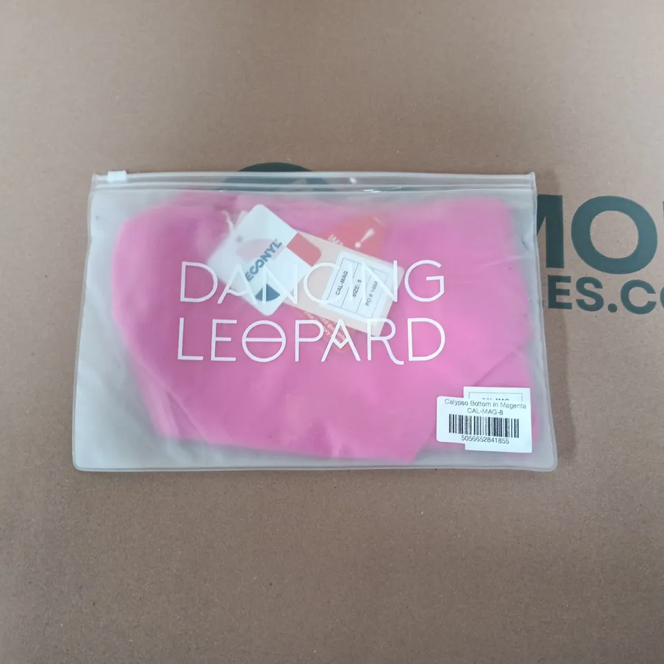 BAGGED DANCING LEOPARD CALYPSO BOTTOMS IN MAGENTA - SIZE 8