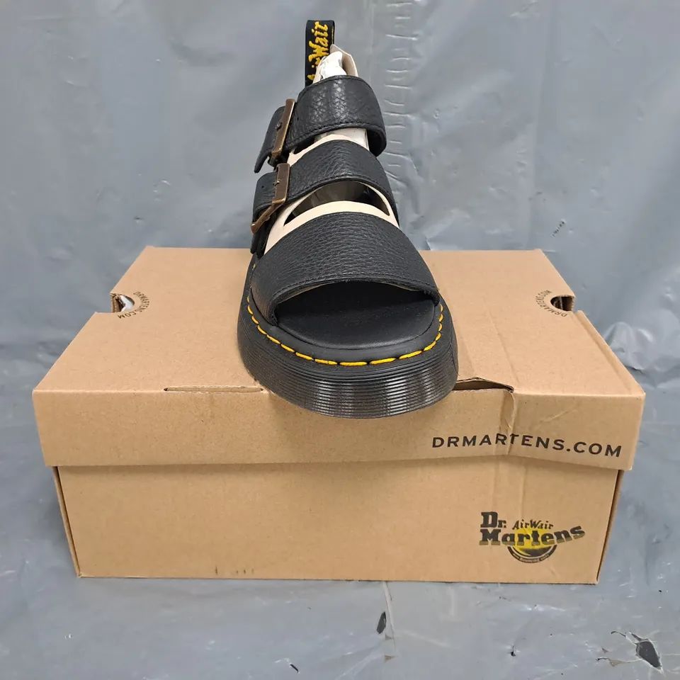 BOXED PAIR OF DR MARTENS GRYPHON QUAD SANDALS IN BLACK SIZE UK 6