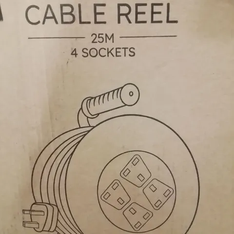 BOXED 25M CABLE REEL WITH 4 SOCKETS