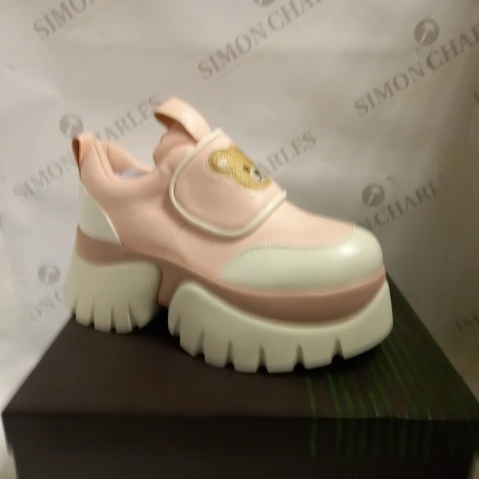 KOI VEGAN TEDDY SURA PINK VILUN PLATFORM TRAINERS - SIZE 6