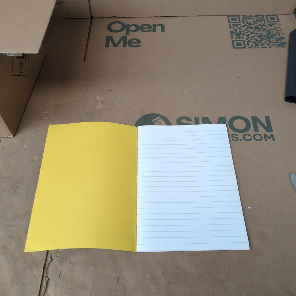 BRAND NEW BOX OF 50 LINED YELLOW WRITING BOOKS NO MARGN (80 PAGES)