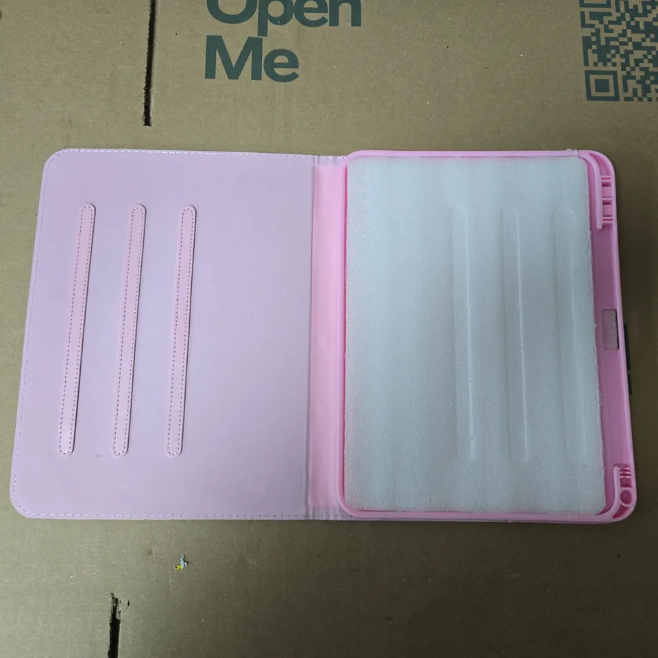 COCONUT LANE FLORAL IPAD CASE WALLET – PASTEL BLUE WITH PINK FLOWERS