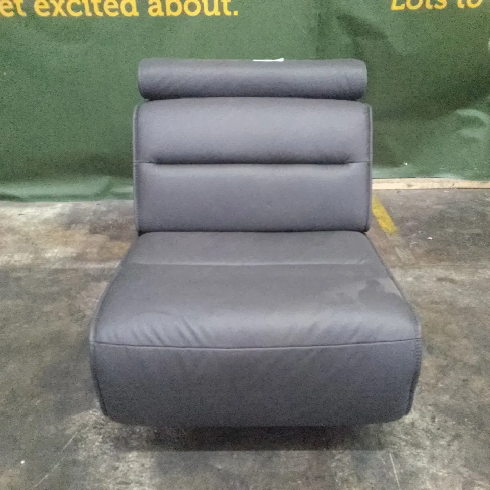 DESIGNER DARK GREY LEATHER ARMLESS SOFA SECTION 