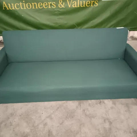 GREEN FABRIC 3-SEATER CLICK BACK SOFA CHAIR