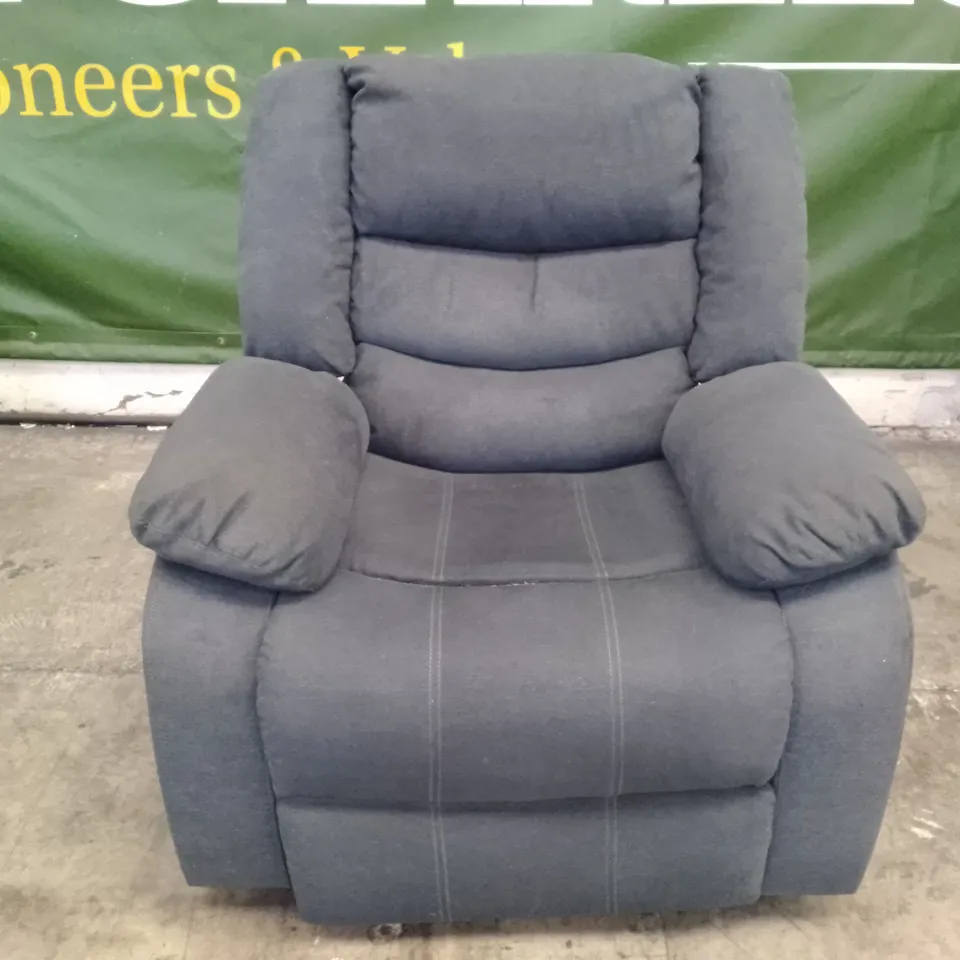 QUALITY DESIGNER ELECTRIC RECLINER ARMCHAIR - DARK GREY FABRIC 
