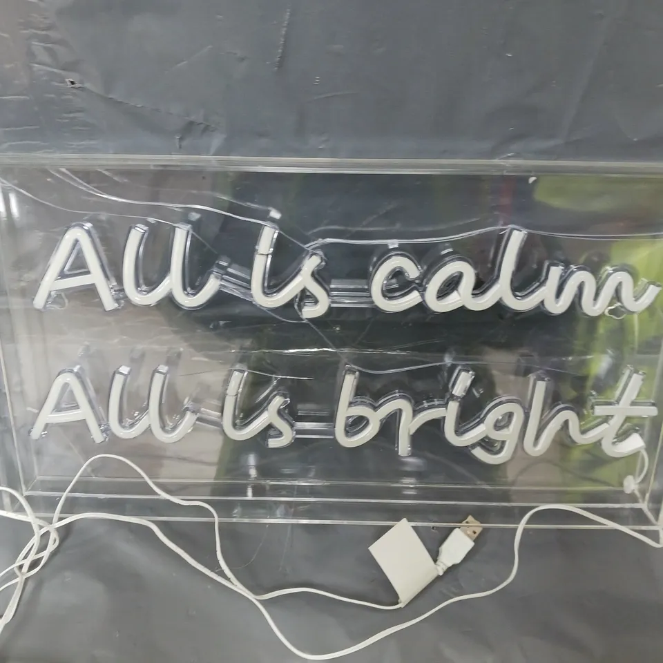 ALL IS CALM AND BRIGHT LIGHT CHRISTMAS DECORATION RRP £30