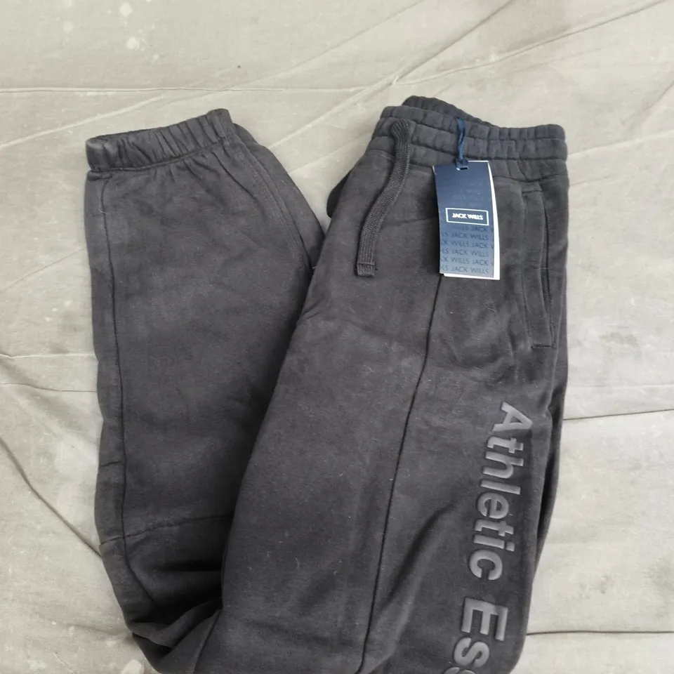 JACK WILLS TONAL GRAPHIC JOGGER IN JET BLACK - XSMALL