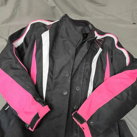 HUNTER CLASS WATERPROOF MOTORCYCLE JACKET WITH PINK TRIM - 10 