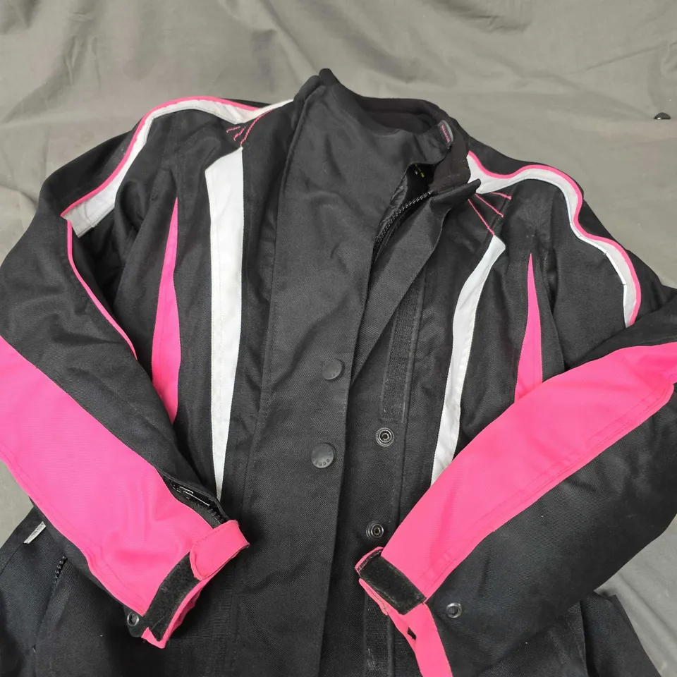 HUNTER CLASS WATERPROOF MOTORCYCLE JACKET WITH PINK TRIM - 10 