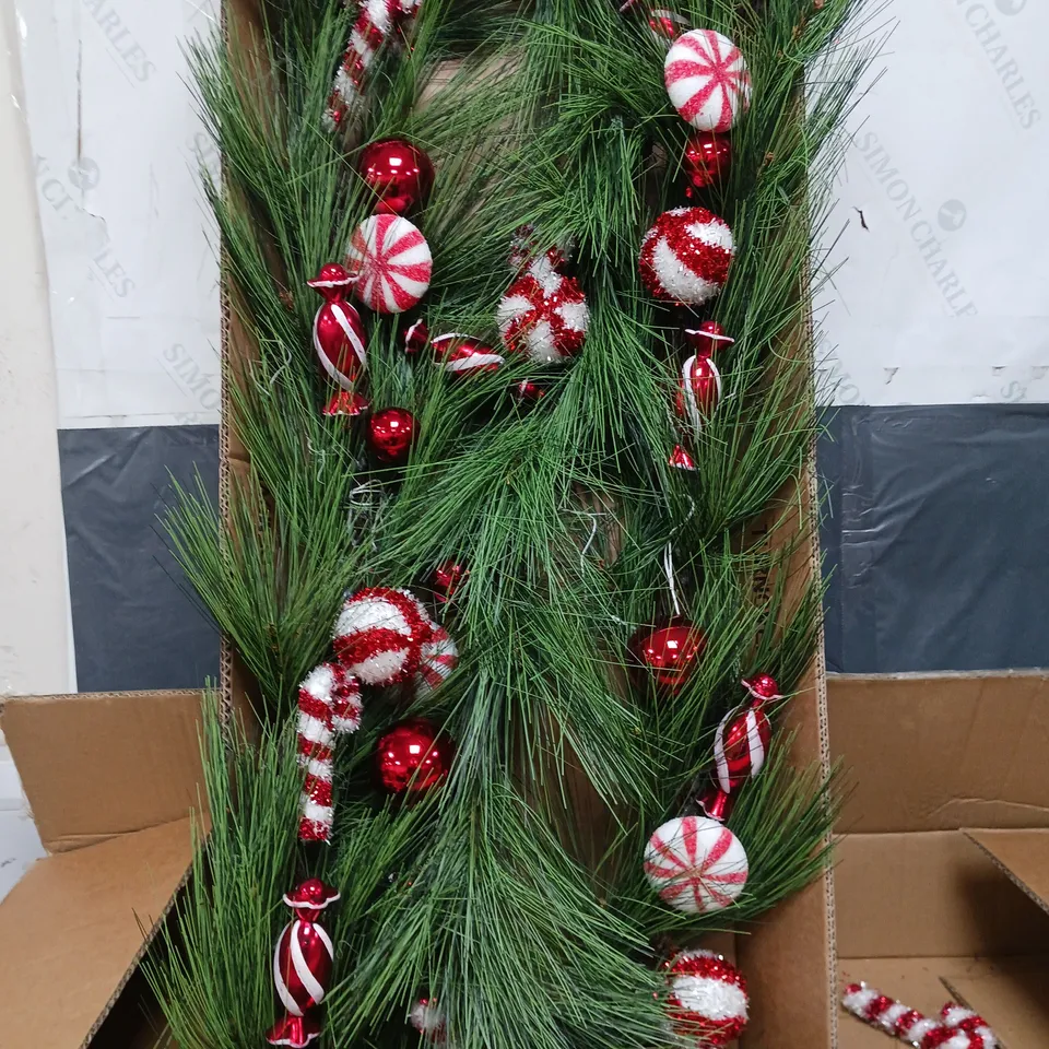 CANDY CANE 9FT CHRISTMAS GARLAND - COLLECTION ONLY  RRP £39.99