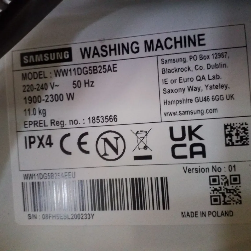 SAMSUNG SMARTTHINGS SERIES 5 WHITE WASHING MACHINE 