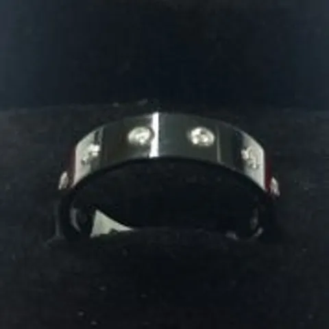 BERING BLACK CERAMIC STONE SET INNER RING SIZE 5