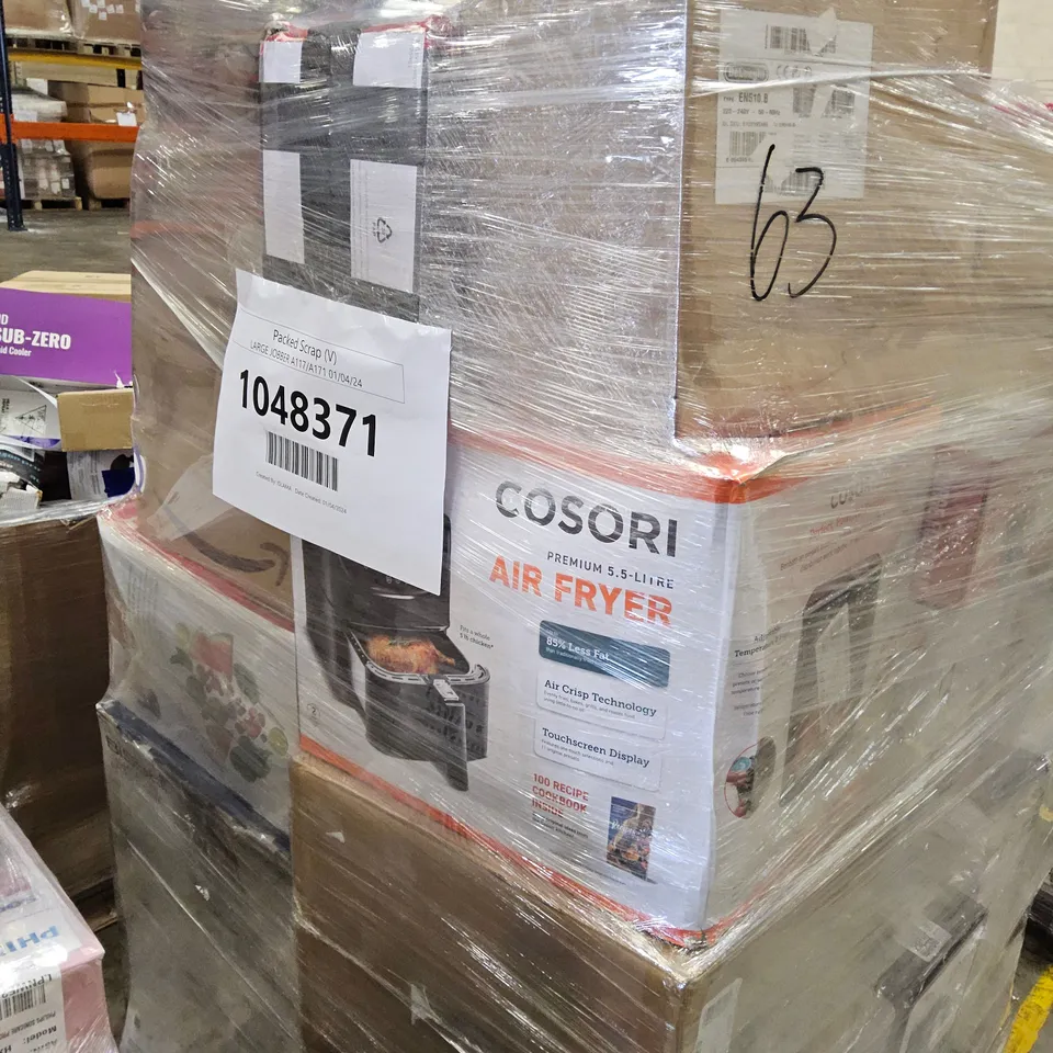 PALLET OF APPROXIMATELY 32 UNPROCESSED RAW RETURN HOUSEHOLD AND ELECTRICAL GOODS TO INCLUDE;