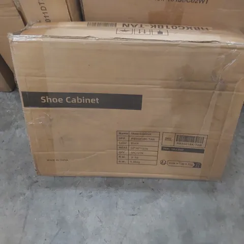 BOXED SHOE CABINET - BLACK