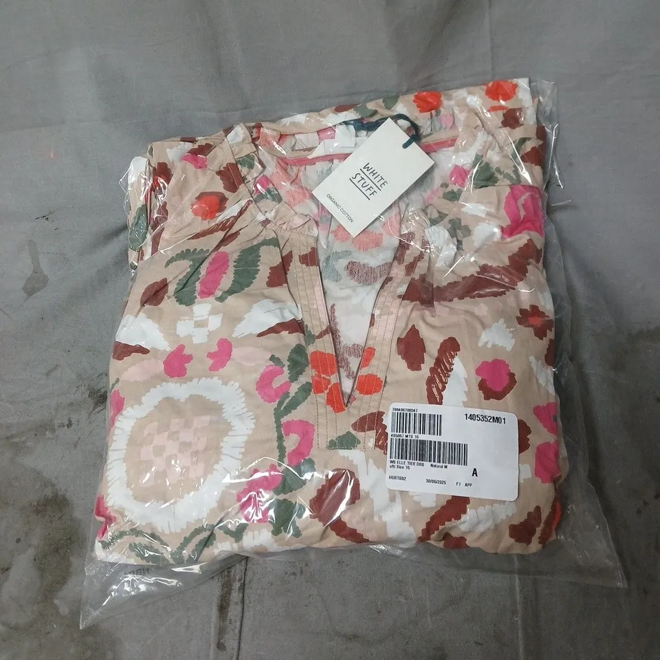 WHITE STUFF ELLE TIER DRESS MULTI SIZE 16, BAGGED
