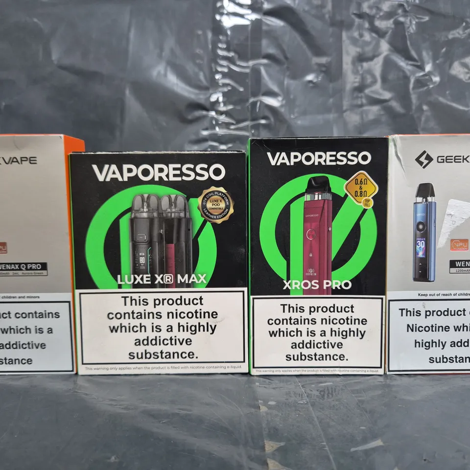BOX OF APPROXIMATELY 20 ASSORTED VAPING ITEMS AND PRODUCTS TO INCLUDE VAPORESSO, GEEK VAPE, ETC