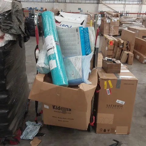 CAGE OF ASSORTED CONSUMER PRODUCTS INCLUDING: YOGA MAT, SWIMMING POOL, CAMPING CHAIRS ECT // CAGE NOT INCLUDED 