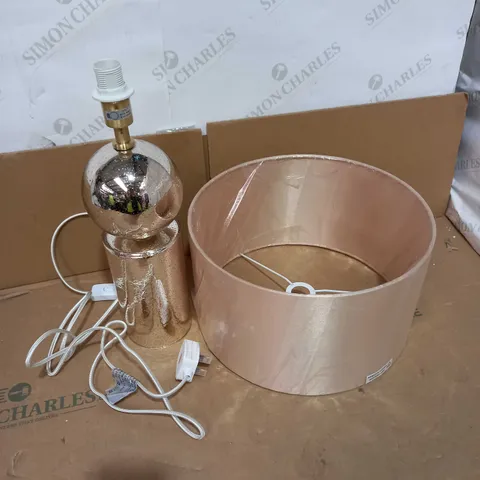 JOHN LEWIS MERCURY DIMPLE GOLD/ROSE GLASS SATIN SHADE TABLE LAMP