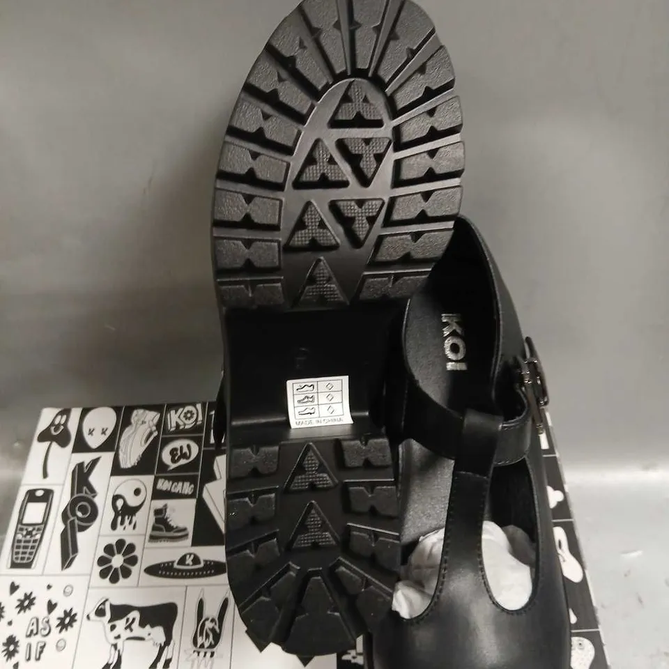BOXED KOI SAI BLACK MARY JANE SHOES FAUX LEATHER EDITION SIZE 4