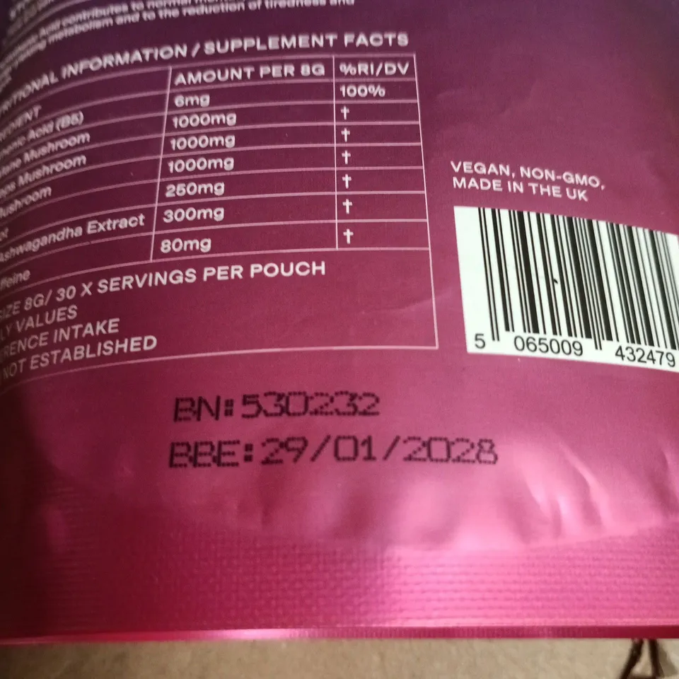 SPACEGOODS MUSHROOMS AND VANILLA, VANILLA CINNAMON FLAVOUR SUPPLEMENT 240G