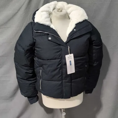 HOLLISTER WOMEN’S WARMEST PUFFER JACKET - BLACK, SIZE XS
