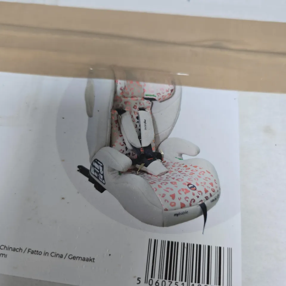 MY BABIIE MBCS75 TODDLER TO BOOSTER R129 CAR SEAT WITH ISOFIX - PINK LEOPARD 
