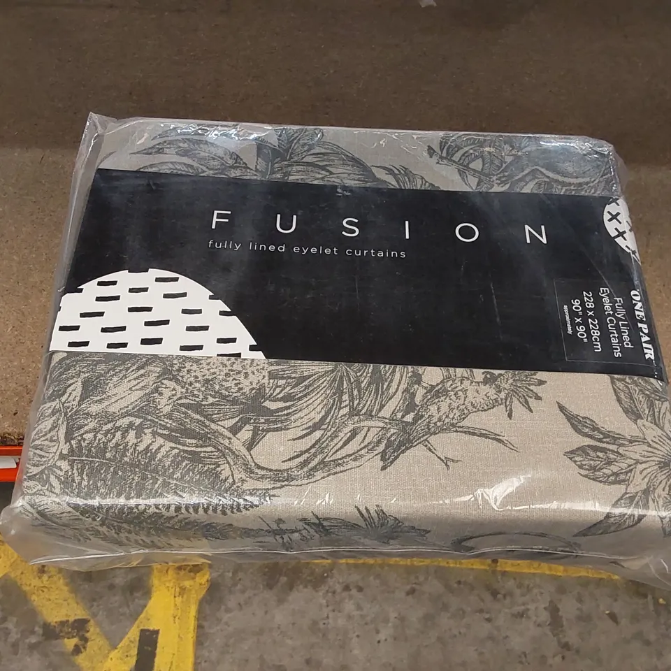 BAGGED EYELET ROOM DARKENING CURTAINS - SARANDA CHARCOAL // 90" X 90" (1 ITEM)